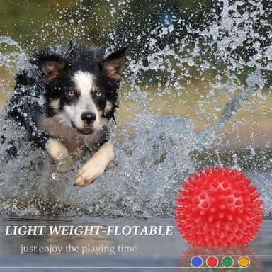 Ousiya Dog Balls 4.5” Squeaky Dog Toys Spikey Ball for Aggressive Chewers Heavy Duty Teething Large Medium Durable Dogs Balls (4 Pack) - Image 5