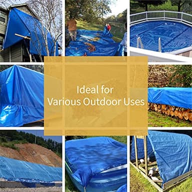 GUARD SHIELD Blue Tarp Waterproof 12x20 Feet Medium Duty All Purpose Poly Tarps Cover 7mil - Image 5