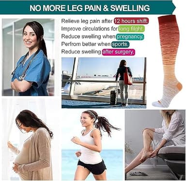 Compression Socks Women and Men, 20-30mmHg, Best for Nurses, Travel, Pregnancy - Image 2