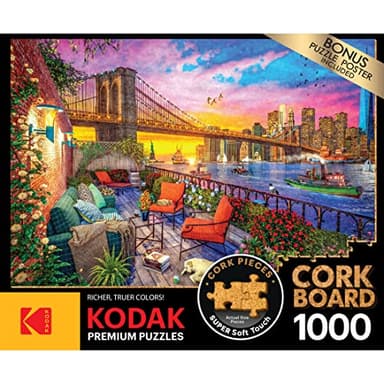 RoseArt - Kodak Premium Cork - Manhattan Balcony Sunset - 1000 Piece Jigsaw Puzzle for Adults - Image 4
