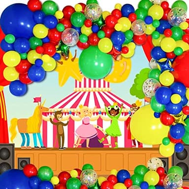 Red Blue Green Yellow Balloons 100 Pack 12 Inch Matte Blue Yellow Red Green Latex Balloon for Carnival Circus Balloon arch Kids Birthday Baby Shower Party Decorations - Image 7