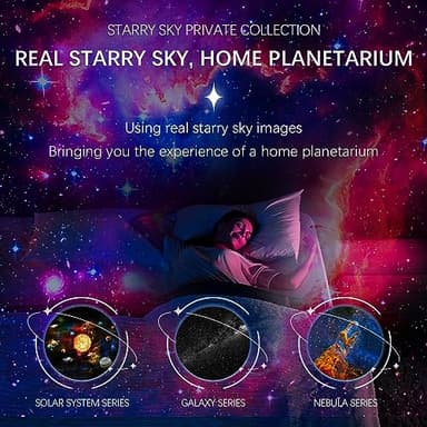 SFOUR Star Projector Galaxy Night Light,Rocket Astronaut 12 Sheets of Film to Meet The Fantasy of The Starry Sky Extreme, Gift for Kids Adults for Bedroom, Christmas, Birthdays, Valentine's Day etc. - Image 5