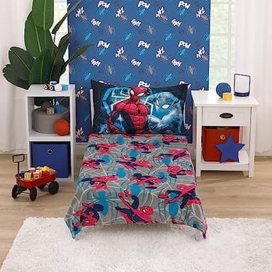 NoJo Marvel Spiderman to The Rescue Red, Gray, and Blue Super Soft Toddler Blanket - Image 4