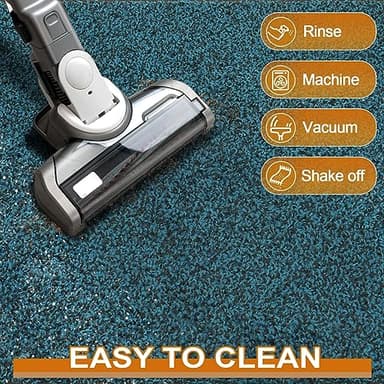 Mibao Front Door Mat, Dirt Trapper Welcome Mat for Outdoor Indoor, Non-Slip Waterproof Doormat, Durable Machine Washable Low Profile Entry Rug for Back Door Outside Patio Porch, 30" x 18", Blue - Image 4