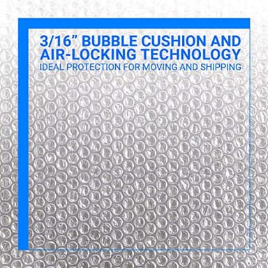 Bubble Cushioning Wrap Rolls, 3/16" x 12" x 72' ft Total [2 Rolls of 36 Feet] Perforated Every 12", 20 Fragile Stickers for Packaging, Shipping, Mailing - Image 2