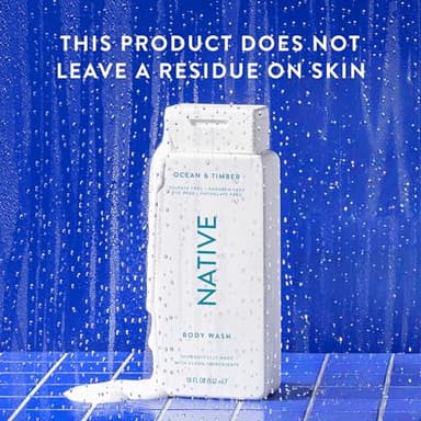 Native Body Wash Contains Naturally Derived Ingredients | For Women & Men, Sulfate, Paraben, & Dye Free Leaving Skin Soft and Hydrating | Ocean & Timber 18 oz - 2 Pk - Image 5