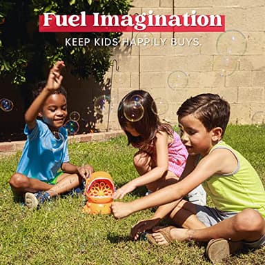 JOYIN Dinosaur Bubble Machine, Bubble Blower with Solutions for Kids, Summer Outdoor Indoor Toy, Dinosaur Party Favor, Kids Birthday Gift (Orange) - Image 5