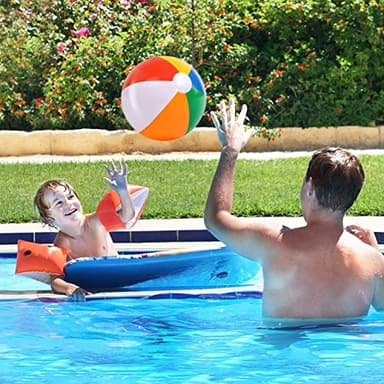 UMUACCAN Beach Ball 12 Pack - 12'' Inflatable Beach Balls for Kids Bulk, Swimming Pool Toys Beach Toys for Summer Water Games, Hawaiian Tropical Theme Party Decorations Favors Supplies - Image 4