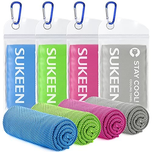 Sukeen 4 Pack Cooling Towel (40"x12"), Soft Breathable Chilly Microfiber Towel for Yoga, Sport, Running, Gym, Workout & More Activities - Image 1