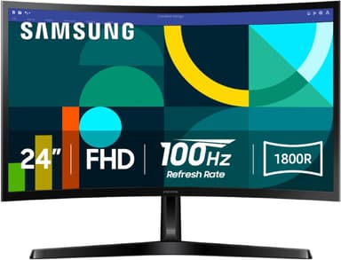 SAMSUNG 24" Essential S3 (S36GD) Series FHD 1800R Curved Computer Monitor, 100Hz, Game Mode, Advanced Eye Comfort, HDMI and D-sub Ports, LS24D366GANXZA - Image 2