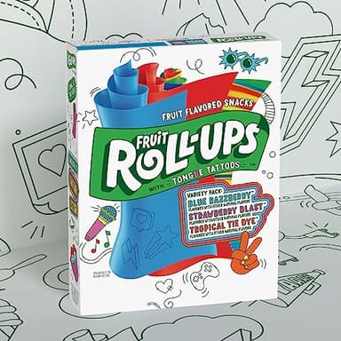 Fruit Roll-Ups Fruit Flavored Snacks, Halloween Treats, Strawberry Blast and Blue Razzberry, Family Pack, 30 Ct, 15 oz - Image 5