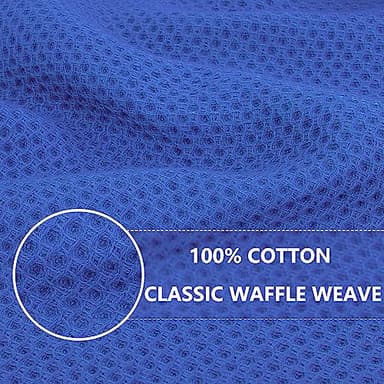 Homaxy 100% Cotton Waffle Weave Kitchen Dish Towels, Ultra Soft Absorbent Quick Drying Cleaning Towel, 13 x 28 Inches, 8-Pack, Blueberry - Image 2