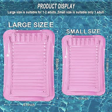Inflatable Pool Floats Lounger for Adults, Blow Up Tanning Pool Raft Sun Tan Tub with Inflatable Pillow for Family Outdoor, Garden, Backyard Summer Water Party (Pink) - Image 2