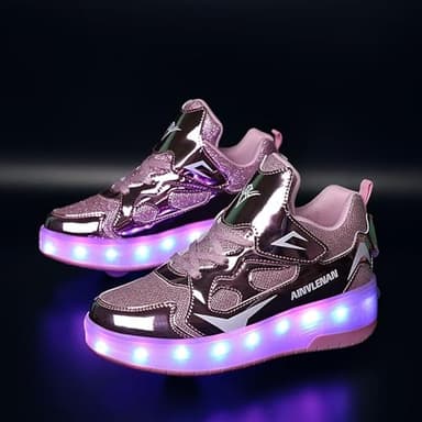 Ulinlo pouly Retractable Roller Shoes with Wheels USB Chargable Light Up Sneakers for Girl - Image 8