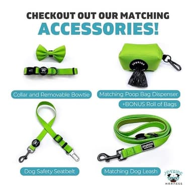 Joyride Harness Dog Collar with Removable Bowtie - Adjustable and Breathable for All Dog Breeds, Strong D-Ring and Heavy Duty Buckle, for Pet Lovers - Image 3