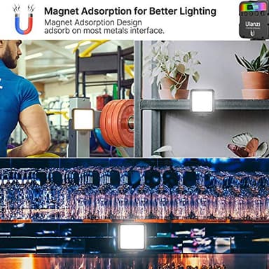 ULANZI VL49 RGB Video Lights, LED Camera Light 360° Full Color Portable Photography Lighting w 3 Cold Shoe, 2000mAh Rechargeable CRI 95+ 2500-9000K Dimmable Panel Lamp Support Magnetic Attraction - Image 4