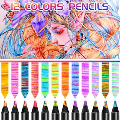 Yangmei Stocking Stuffers, Stocking Stuffers for Teen Girls, 12 Rainbow Colored Pencils, Teen Girl Gifts, Art Supplies for Kids 9-12, Arts and Crafts for Kids 8-12, Gifts for 4-12 Year Old Girls - Image 4