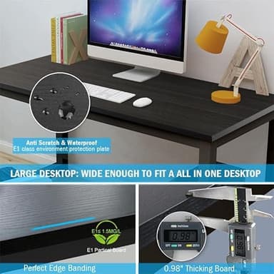 Tribesigns Computer Desk, 47 inch Modern Simple Office Desk Computer Table Study Writing Desk for Home Office, Black - Image 5