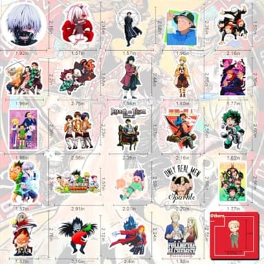 Arme Large Anime Stickers Mixed Pack,600Pcs Mixed with Classic Anime Theme Sticker Pack,Vinyl Waterproof Stickers and Decals for Bottles, Laptops, Skateboards&Notebooks, Sticker for Adults&Kids&Teens - Image 2