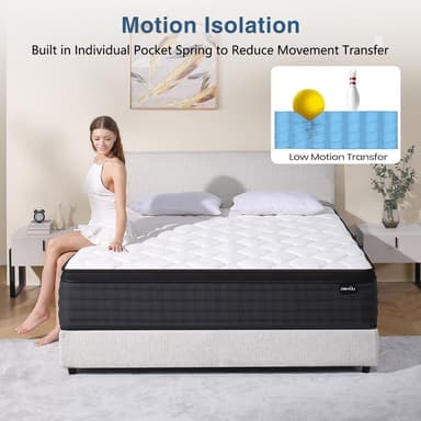 Queen Size Mattress, 12 Inch Hybrid Memory Foam Queen Mattress in a Box, Medium, Pressure Relief, CertiPUR-US - Image 3