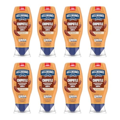 Hellmann's Mayonnaise Dressing 8 Count Mild Chipotle for Tacos, Grilled Chicken Sandwiches & More, with Real Ingredients & No Artificial Flavors, 11.5 oz - Image 1