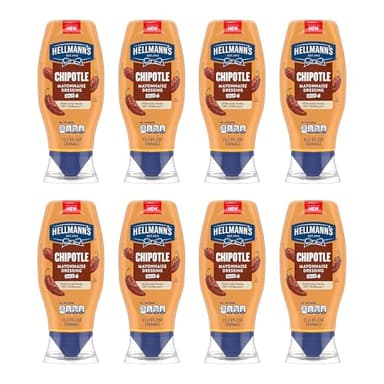 Hellmann's Mayonnaise Dressing 8 Count Mild Chipotle for Tacos, Grilled Chicken Sandwiches & More, with Real Ingredients & No Artificial Flavors, 11.5 oz - Image 1