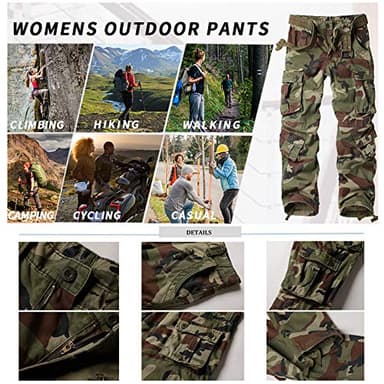 Women's Tactical Pants, Casual Cargo Work Pants Military Army Combat Trousers 8 Pockets,Battlefield Camo,38(US 18) - Image 3