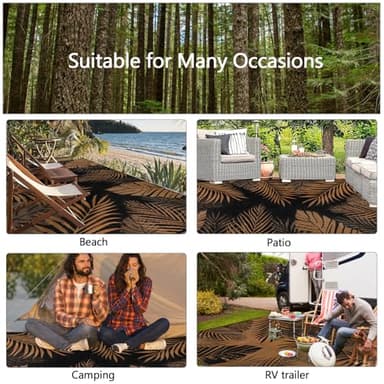 Cekene Outdoor Rugs 6’x9’ Waterproof Outdoor Patio Rug Blue Reversible Mats Lightweight Plastic Straw Rug with Carry Bag Portable RV Camping Mat Modern Outdoor Area Rug for Patio Deck Picnic - Image 7
