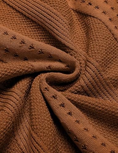 COOFANDY Men's Casual Beach Shirt Knitted Button Down Polo Shirt Short Sleeve Beach Vacation Shirts, Light Brown, XX-Large - Image 5