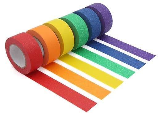 Colored Masking Tape, Colored Painters Tape for Arts & Crafts, Labeling or Coding - Art Supplies for Kids - 6 Different Color Rolls - Masking Tape 1 Inch x 13 Yards (2.4cm X 12m - Image 1