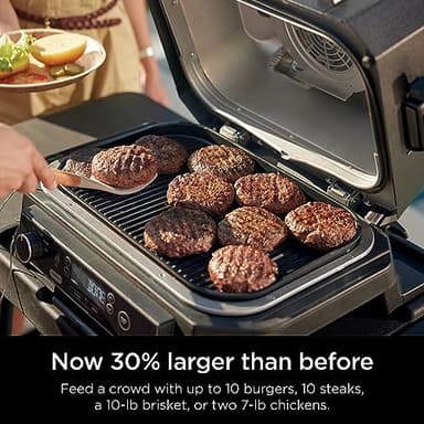 Ninja | Grill & Smoker | Outdoor Woodfire Pro XL | 4 in 1 Grill, BBQ Smoker, Air Fryer & Bake | Portable | Includes Built in Thermometer & 2 Woodfire Pellet Packs | Dark Grey | OG850 - Image 6