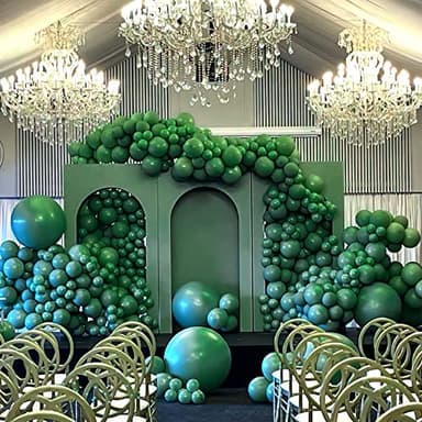 PartyWoo Dark Green Balloons 50 pcs 12 Inch Pearl Hunter Emerald Forest Green Balloons for Baby Shower Graduation Christmas Jungle Safari Birthday Party Decorations Green-Z01 - Image 4