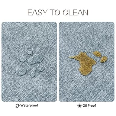 Romanstile Vinyl Placemats Set of 4-12 X 18 Inch - Heat Resistant Place Mats 100% Waterproof Oilproof Wipeable Reversible Faux Leather Table Mats for Kitchen/Dining/Party/Outdoor, Sky Blue - Image 4