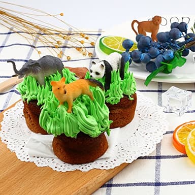 Animals Figure,54 Piece Mini Jungle Toys Set,ValeforToy Realistic Wild Vinyl Plastic Animal Learning Party Favors for Boys Girls Kids Toddlers Forest Small Playset Cupcake Topper - Image 7
