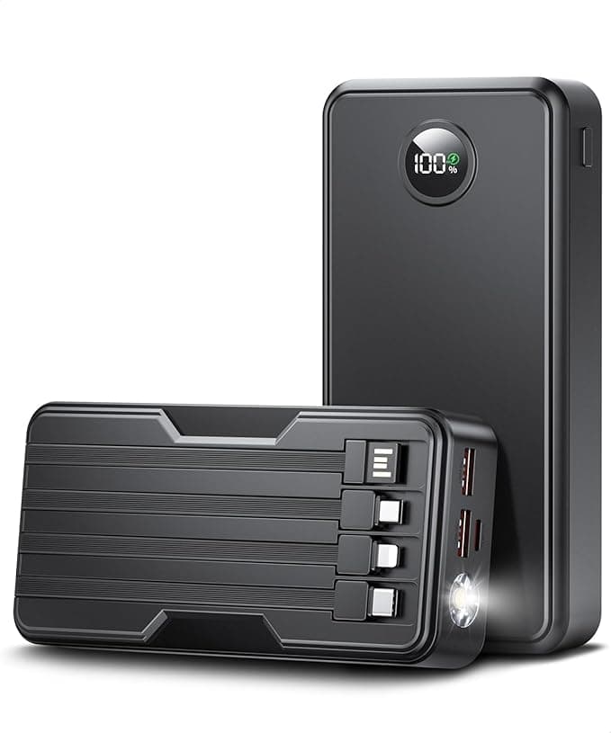 Power Bank 40000mAh Portable Charger 22.5W with 5 Outputs & 2 Inputs LED Display Equipped with Flashlight External Battery Pack for iPhone 16/15/14, Samsung, Etc - Image 1