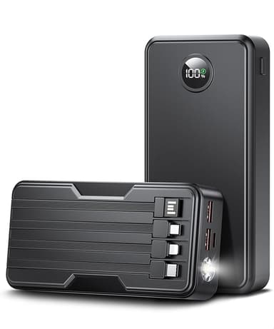 Power Bank 40000mAh Portable Charger 22.5W with 5 Outputs & 2 Inputs LED Display Equipped with Flashlight External Battery Pack for iPhone 16/15/14, Samsung, Etc - Image 1