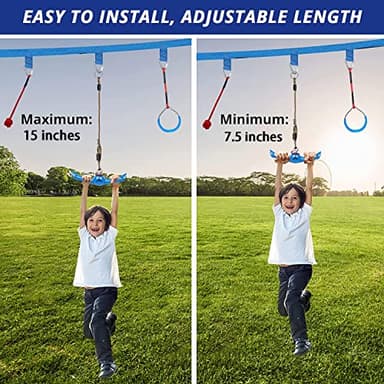 YAMIPROBI Ninja-Twister Swing Spins Set: Slackline Attachments - 360° Handle Twist-Spin Flips Toy Activate Ninja Powers Warrior Accessories Kids Hang Toys for Playground Backyard Blue - Image 5