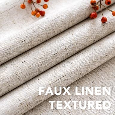 H.VERSAILTEX Linen 100% Blackout Curtains for Bedroom Full Light Blocking Curtains, Textured Window Curtain for Living Room 84 inch Grommet, Energy Efficient Curtains White Liner(2 Panels, Natural) - Image 4