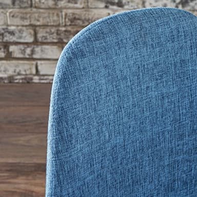 Christopher Knight Home Raina Mid-Century Modern Fabric Dining Chairs with Wood Finished Metal Legs, 2-Pcs Set, Muted Blue / Light Brown - Image 3