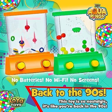 YoYa Toys Aqua Rings Handheld Water Game - Set of 2 - Water Ring Toss and Basketball Hoop Toy - Gift for Ages 3 4 5 6 7 8 9 - Nostalgic 80's 90's Retro Mini Games - Fun Car Road Trip Travel Activities - Image 6