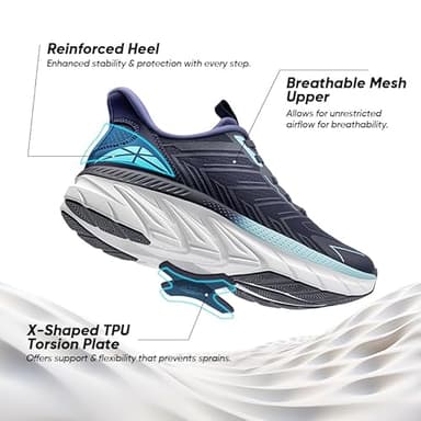 ALLSWIFIT Women's Slip On Walking Shoes Running Comfortable Tennis Breathable Non Slip Athletic Gym Workout Cross Training Fashion Sneakers,Size 7,Blue,SARR034W - Image 4