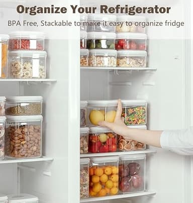 Melovom 12 Pcs Pop Food Storage Containers Airtight Food Storage Containers Set with Lids Kitchen Pantry Organization and Storage, 3.4Qt, 2.8Qt, 2.1Qt, 1.2Qt - Image 4