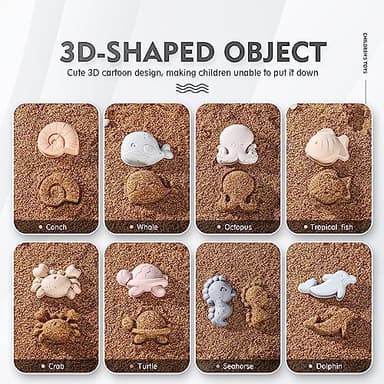 MarcZero 11Pcs Silicone Beach Toys,Modern Baby Beach Toys,Travel Friendly Beach Set,Silicone Bucket, Shovel, 8 Sand Molds, Beach Bag,Silicone Sand Toys for Toddlers, Kids (Pink) - Image 8