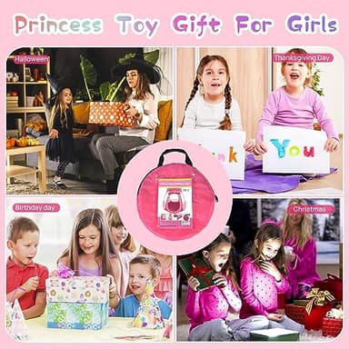Baby Ball Pit for Toddler with 50 Balls, Pop Up Princess Tent with Star Lights for 1 2 3 Year Old Birthday Gift, 12-18 Months Baby Girl Toys with Carrying Bag, Indoor&Outdoor Play Tent for Kids - Image 7