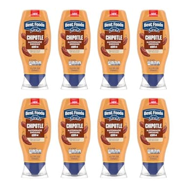 Best Foods Mayonnaise Dressing 8 Count Mild Chipotle for Tacos, Grilled Chicken Sandwiches & More, with Real Ingredients & No Artificial Flavors, 11.5 oz - Image 1