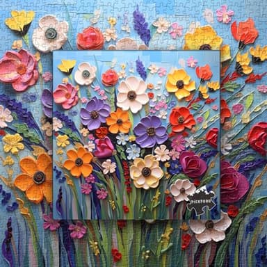 Colorful Flower Puzzles for Adults, Mosaic Plant Floral Puzzle Art, Spring Flower Garden Jigsaw Puzzles 1000 Pieces Painting - Image 7