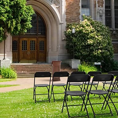 Bonnlo Folding Chairs Set of 10, Black Plastic Chair Sturdy Seat with Metal Frame, Perfect for Party, Event, Wedding, Birthday, Office, Outside Entertaining - Image 7