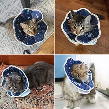 QIYADIN Soft Cat Cone, Adjustable Pet Recovery Collar After Surgery to Prevent Licking Wound, Protective Cat Neck Cone, Comfortable Pet Elizabethan Collar for Cats Kittens and Puppies (Small) - Image 4