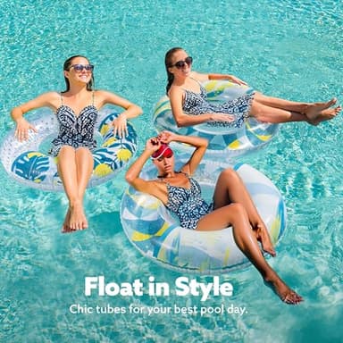 Inflatable Pool Floats with Glitters 32.5"(3 Pack), Pool Floaties Tubes for Swimming Kids Adults Beach Outdoor Party Supplies - Image 3