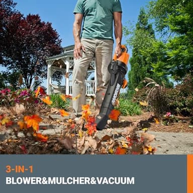 WORX WG509 12 Amp Trivac, 3 in 1 Electric Leaf Blower, Leaf Vacuum & Leaf Mulcher for Lawn Care - Image 4